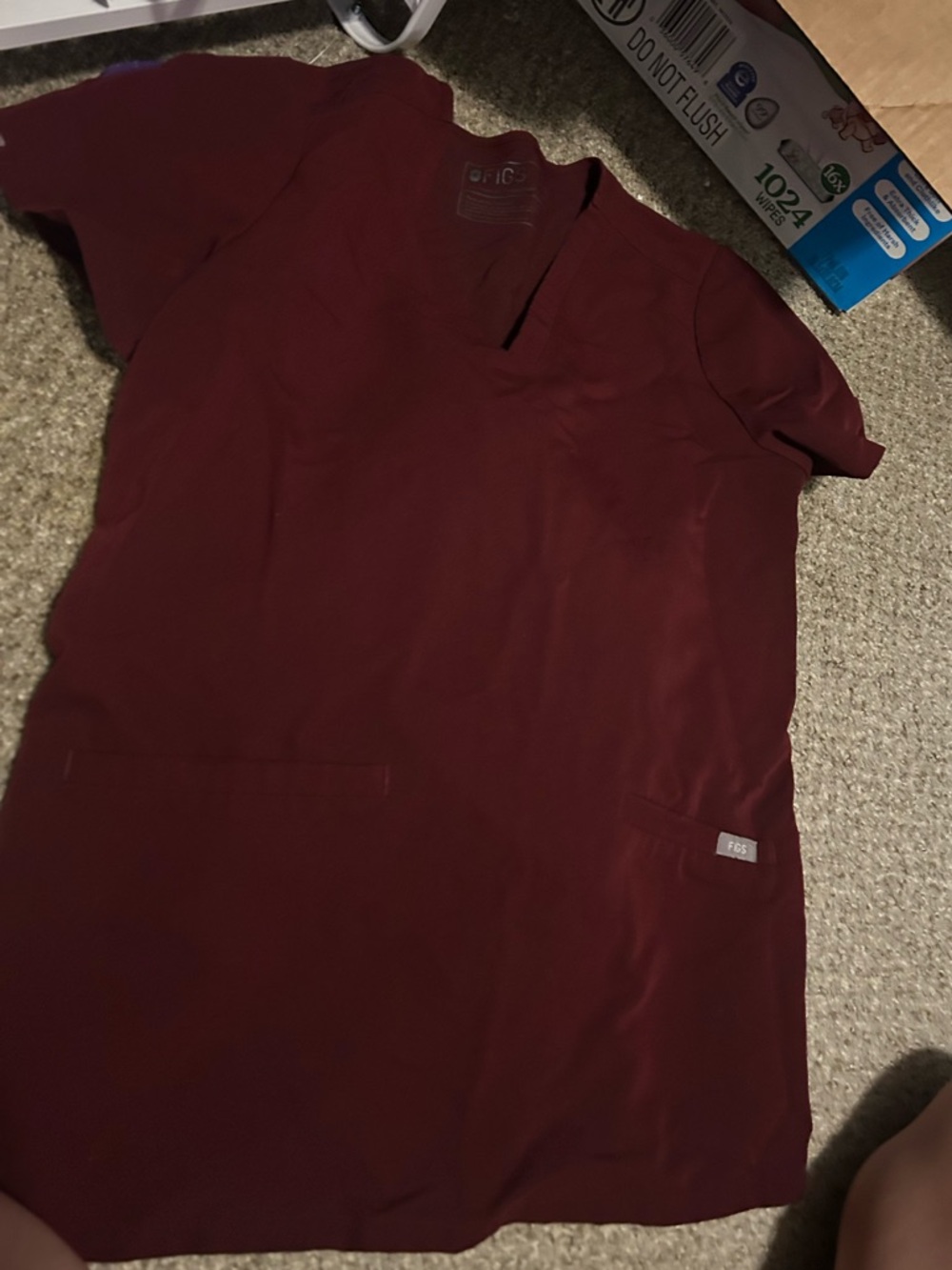 Figs Women's Scrub Tunic in Burgundy